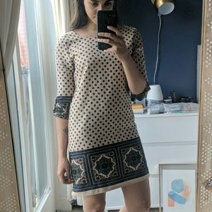 Roll-sleeve Shift Dress